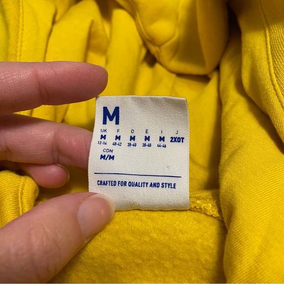 Reebok Medium Sweatshirt Dress with Ruched Sleeves, pockets, bright yellow retro - Picture 7 of 9